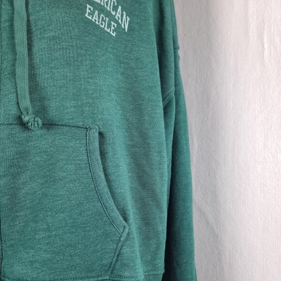 American Eagle Outfitters Women's Green Fleece Full Zip Casual Hoodie Size L - Picture 6 of 10
